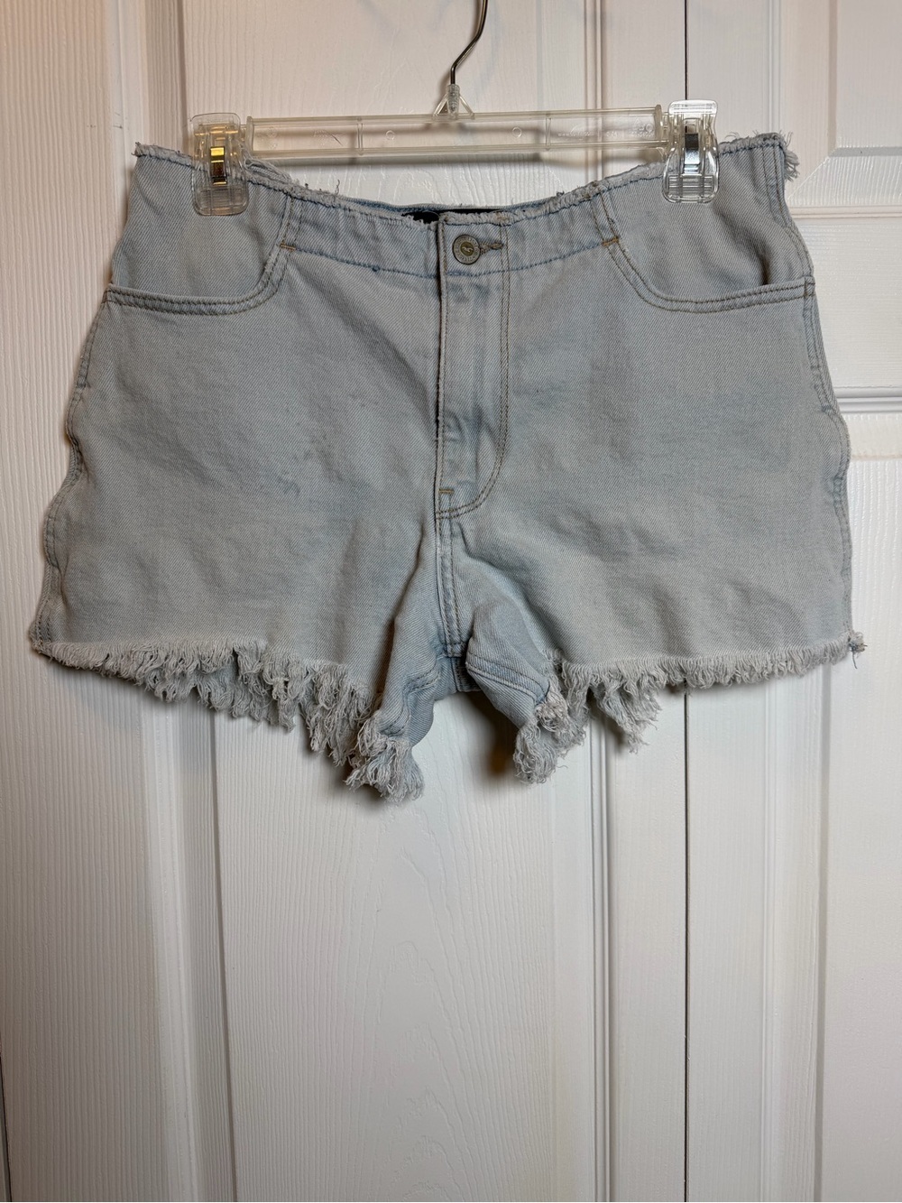 Hollister High Rise Vintage Denim Shorts Size 5 Light Wash Frayed Hem